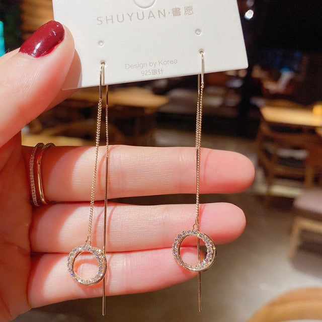 personality fashion design zircon earrings for women - bankshayes40
