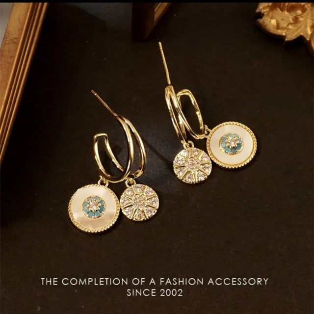 personality fashion design zircon earrings for women - bankshayes40