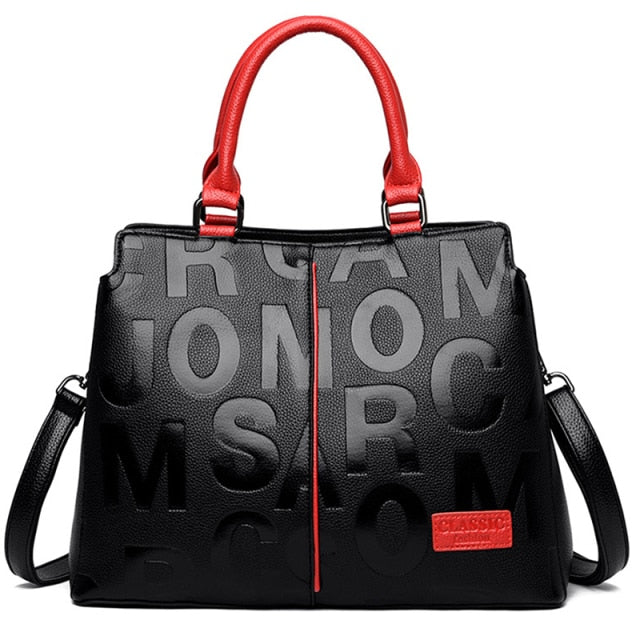 Ladies Quality Leather Letter Shoulder Bags - bankshayes40