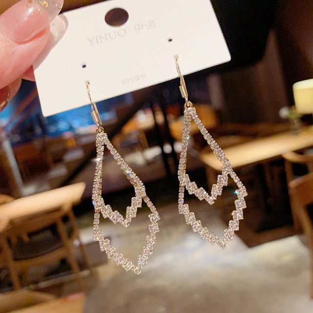 personality fashion design zircon earrings for women - bankshayes40