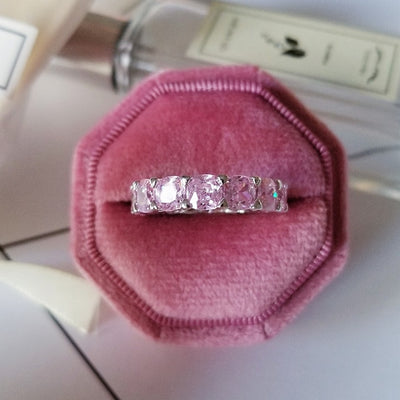 Sterling Silver Pink Engagement Wedding Band - bankshayes40