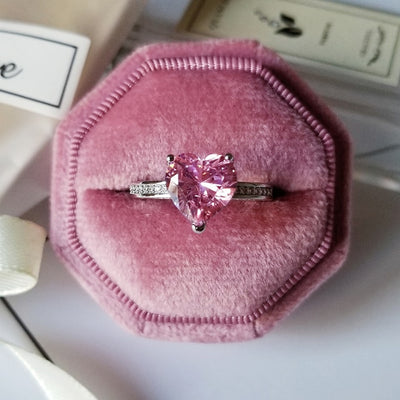 Sterling Silver Pink Engagement Wedding Band - bankshayes40