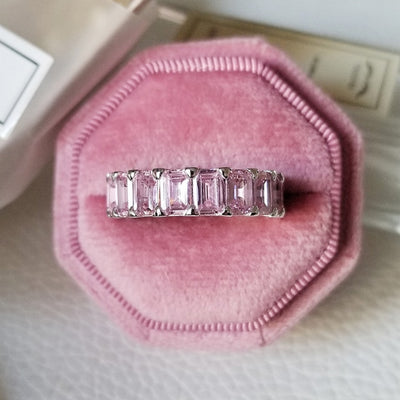 Sterling Silver Pink Engagement Wedding Band - bankshayes40