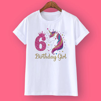 Unicorn Birthday Shirt 1-12 Birthday T-Shirt  Wild Tee Girls Party T Shirt Unicorn Theme Clothes Kids Gifts  Fashion Tops Tshirt - bankshayes40