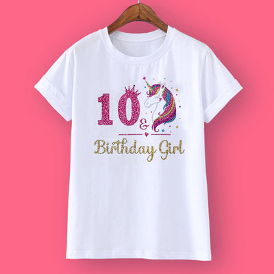 Unicorn Birthday Shirt 1-12 Birthday T-Shirt  Wild Tee Girls Party T Shirt Unicorn Theme Clothes Kids Gifts  Fashion Tops Tshirt - bankshayes40