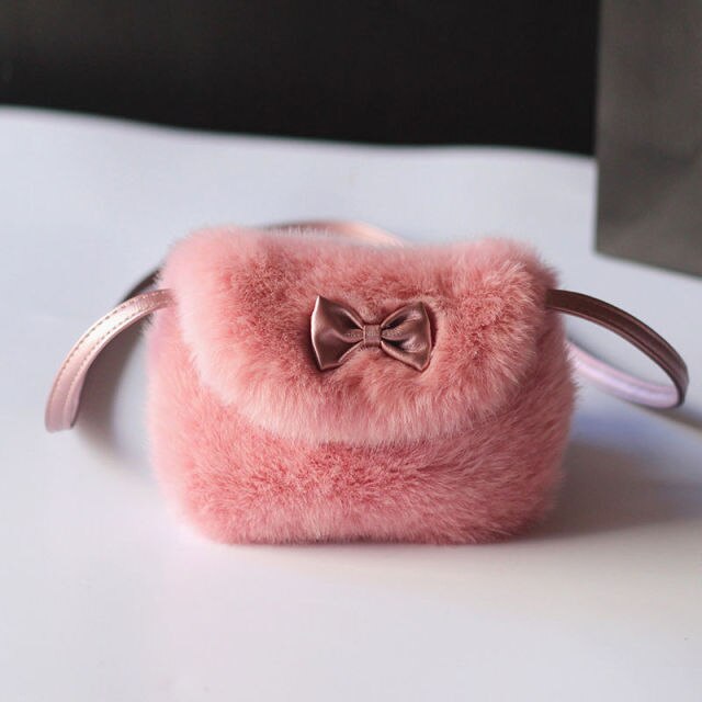 Bowknot Soft Mini Bag | Kids Fur Mini Bag | bankshayes40