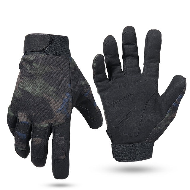Multicam Outdoor Tactical Gloves Army Military Bicycle Airsoft Hiking Climbing Shooting Paintball Camo Sport Full Finger Glove - bankshayes40
