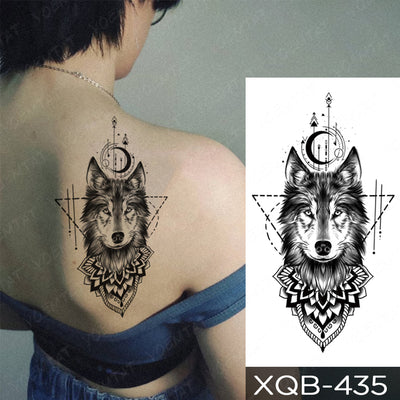 Waterproof Temporary Tattoo Sticker Forest Lion Tiger Bear Flash Tattoos Women Leopard Wolf Crown Body Art Arm Fake Tatoo Men - bankshayes40