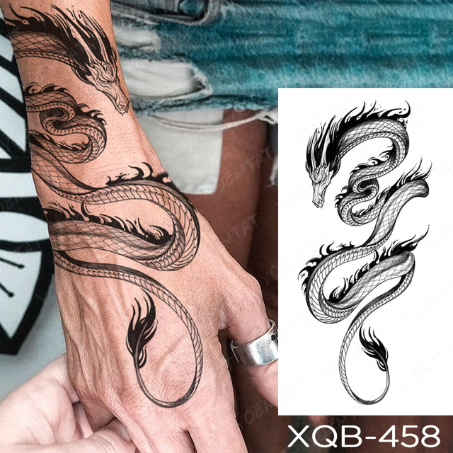 Waterproof Temporary Tattoo Sticker Forest Lion Tiger Bear Flash Tattoos Women Leopard Wolf Crown Body Art Arm Fake Tatoo Men - bankshayes40