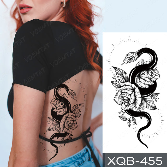 Waterproof Temporary Tattoo Sticker Forest Lion Tiger Bear Flash Tattoos Women Leopard Wolf Crown Body Art Arm Fake Tatoo Men - bankshayes40