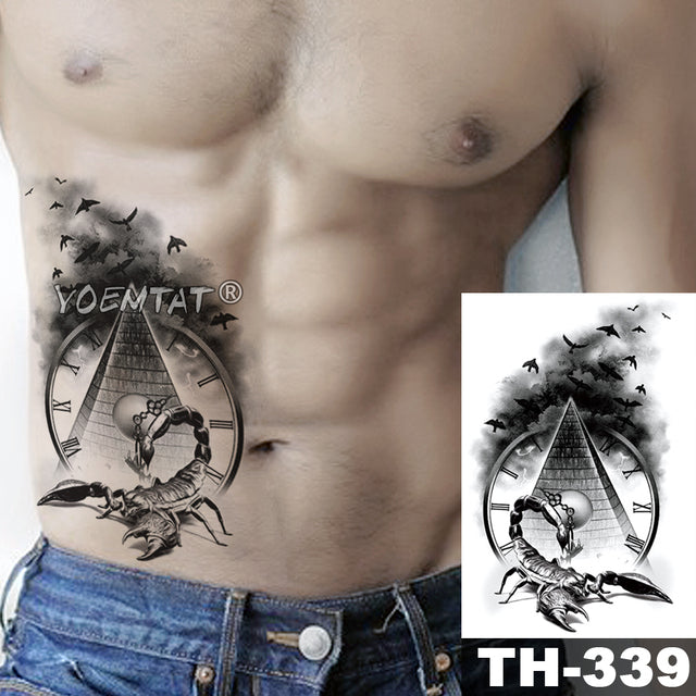 Waterproof Temporary Tattoo Sticker Forest Lion Tiger Bear Flash Tattoos Women Leopard Wolf Crown Body Art Arm Fake Tatoo Men - bankshayes40