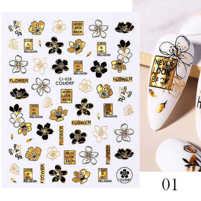 Nail Stickers Black Heart Love - bankshayes40