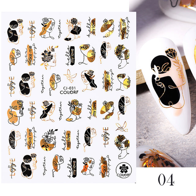 Nail Stickers Black Heart Love - bankshayes40