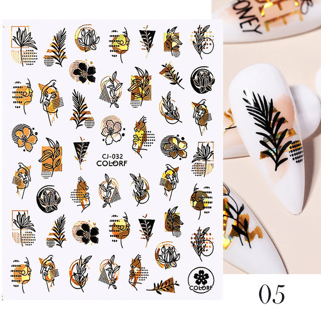 Nail Stickers Black Heart Love - bankshayes40