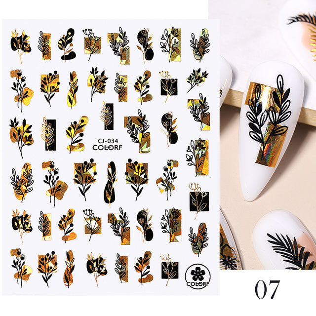 Nail Stickers Black Heart Love - bankshayes40