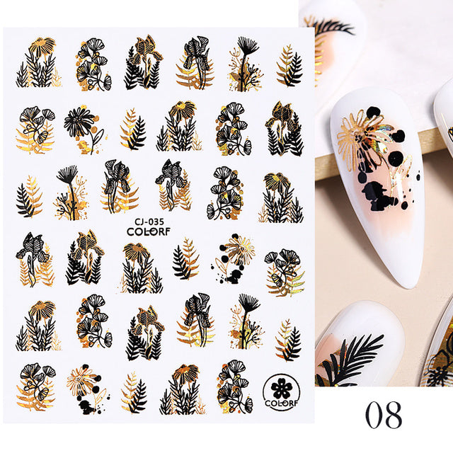 Nail Stickers Black Heart Love - bankshayes40