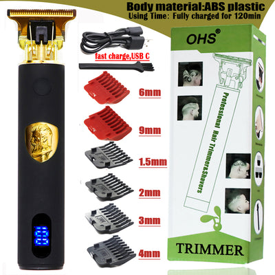 Professional LCD Display Electric Hair Clipper - bankshayes40