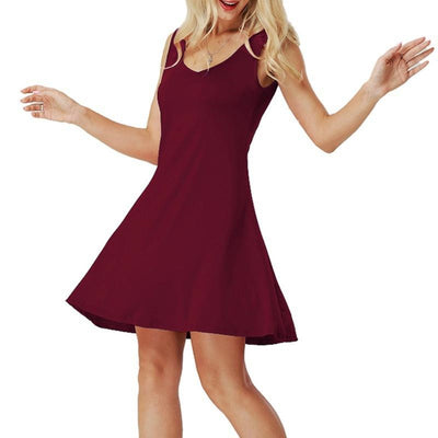 High Waist Slim Skater Casual Dress - bankshayes40